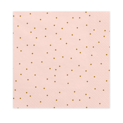 Pink taupe gold lunch napkin / 20 units.