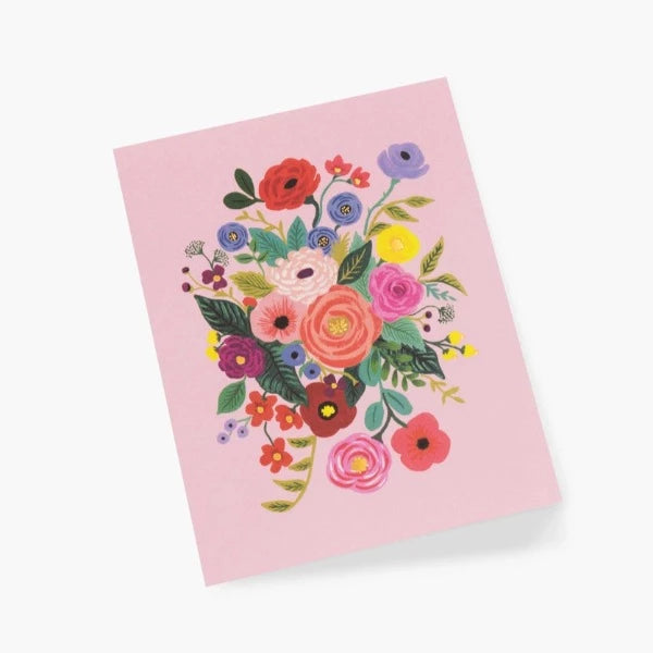Greeting card pink flowers Happy R. Paper &amp; Co