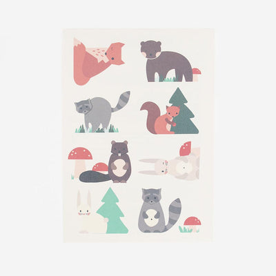 Forest animals temporary tattoo