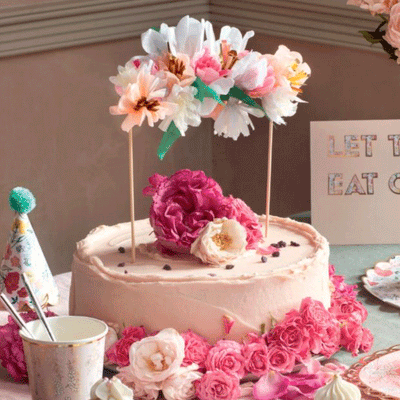 Cake topper bouquet flores