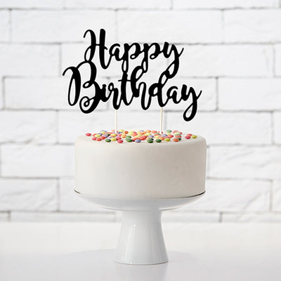 Cobertura de bolo de feliz aniversário preto