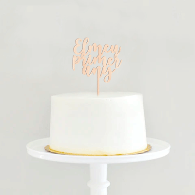 Wooden cake topper My first any