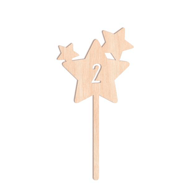 Wooden cake topper Star 2 years