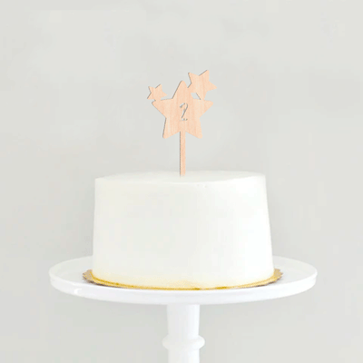 Wooden cake topper Star 2 years