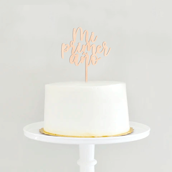Wooden cake topper My First Year