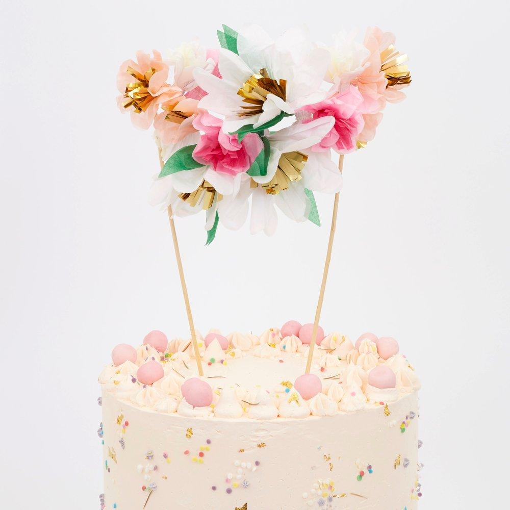 Cake topper bouquet flores