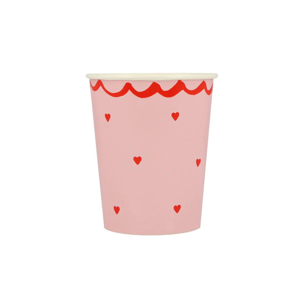 Vintage heart glasses / 8 pcs.