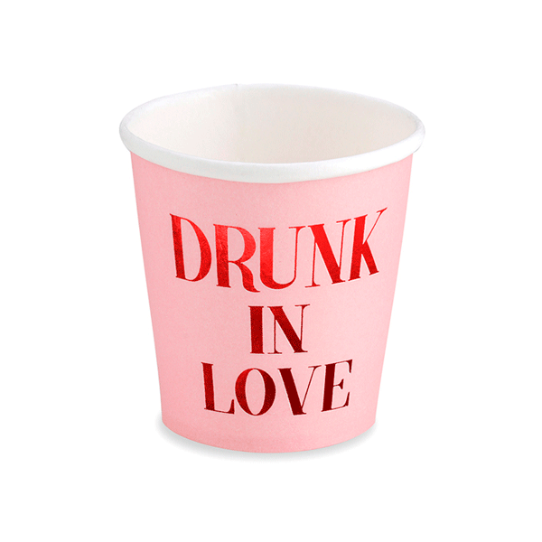 Vasos rosa Drunk in love / 6 uds.