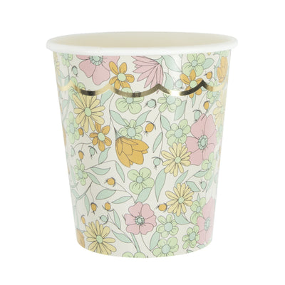 Vaso Liberty rosa detalle dorado Eco / 8 uds.