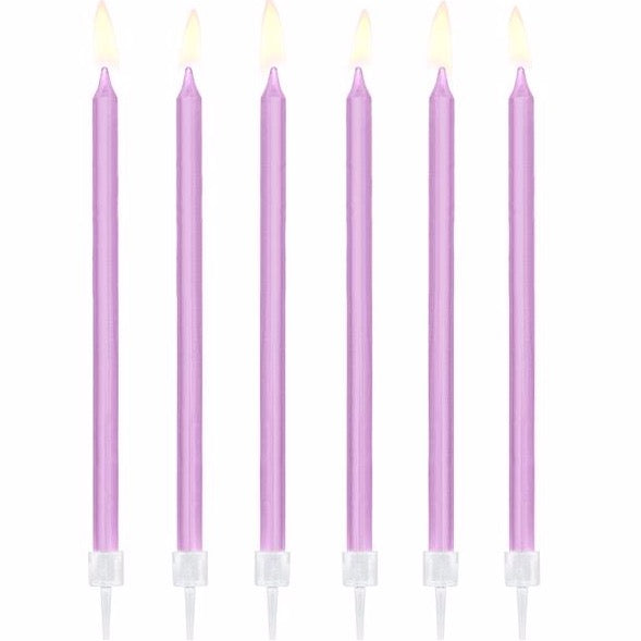 Long purple basic candles / 12 u.