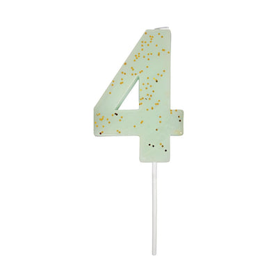 Glitter number 4 candle