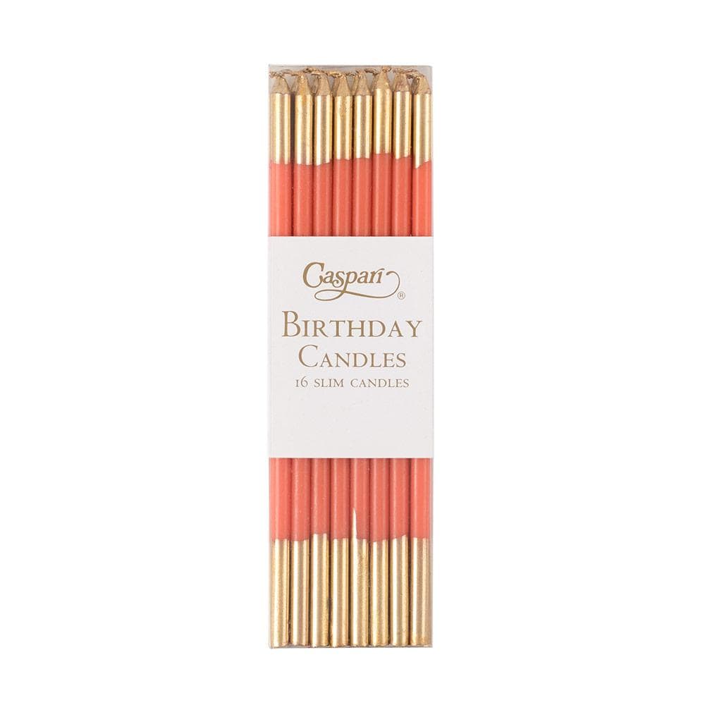 Two-tone coral long candles / 16 u.