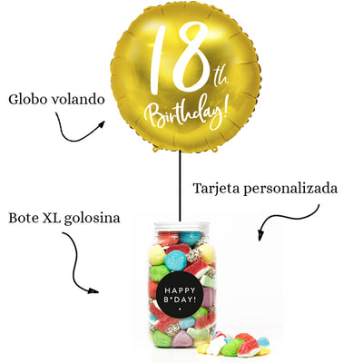 WOW BOX 18th Birthday, sweets and personalized message.